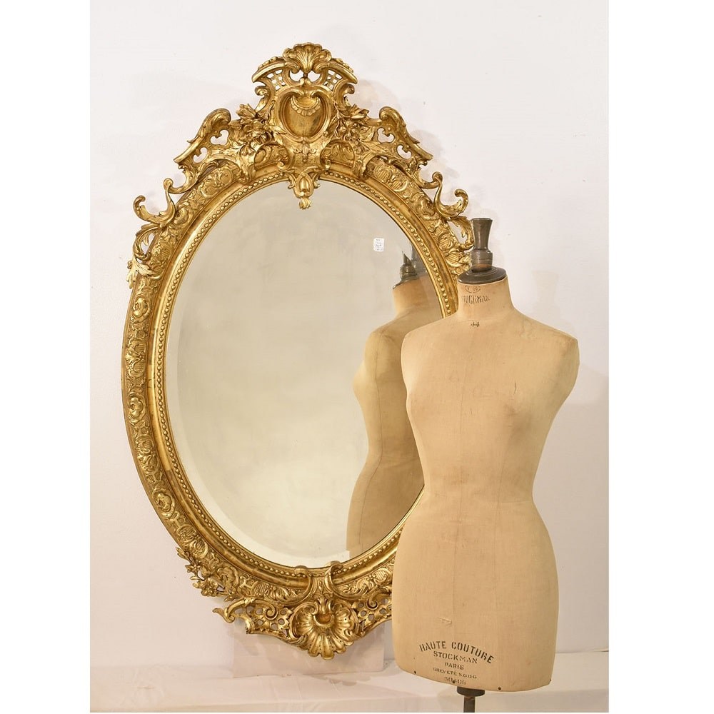 SPO179 1 antique large wall mirror round mirror gold leaf XIX.jpg